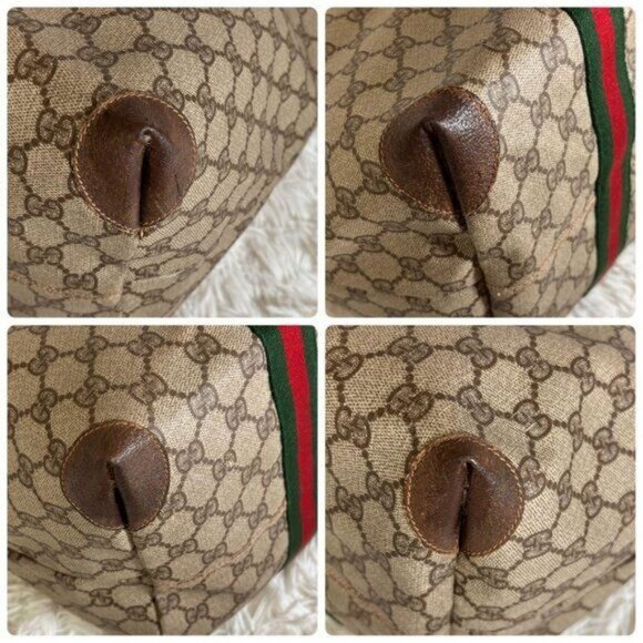 Authentic Gucci GG XL Travel Bag Sherry Supreme Ophidia Canvas Tote Bag Shoulder - Picture 7 of 13